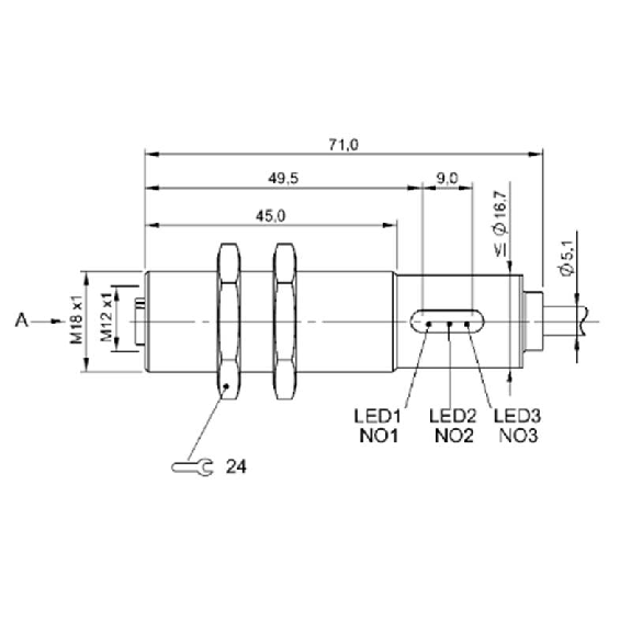 Convertisseur de signal entrées 0…10 V, 3 x PNP (NO), M12/Câble-Lire la description