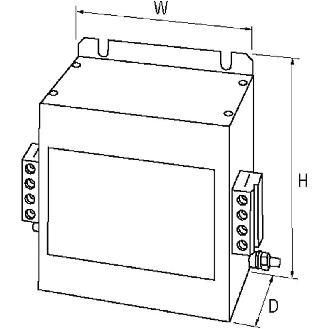 Filtre réseau 3PH+N 3x500VAC 72A; 1 étage-Lire la description