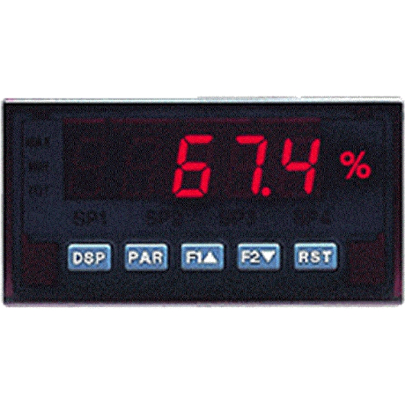 Indicateur de process 5 digits 14mm; 4-20mA 0-10V; 24Vac/11-36Vdc Indicateur de process 5 digits 14mm; 4-20mA 0-10V; 24Vac/11-36Vdc-Lire la description