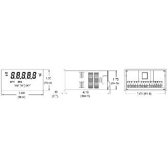 Indicateur de température LED 5dgts 14,2 mm 50-250Vac/21,6-250Vdc-Lire la description
