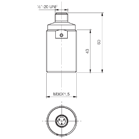 Ind.M30,AC/DC-NC,1/2"-20UNF,Sch-LD-Lire la description