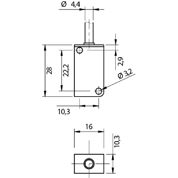 Ind.10x28x16,NPN-NO,Cable,Nsch-LD-Lire la description