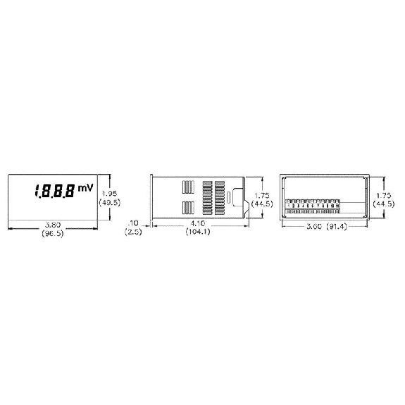 Ind. 48x96mm Jauge de contrainte 3dgt1/2, 85-250Vac Ind. 48x96mm Jauge de contrainte 3dgt1/2, 85-250Vac-Lire la description
