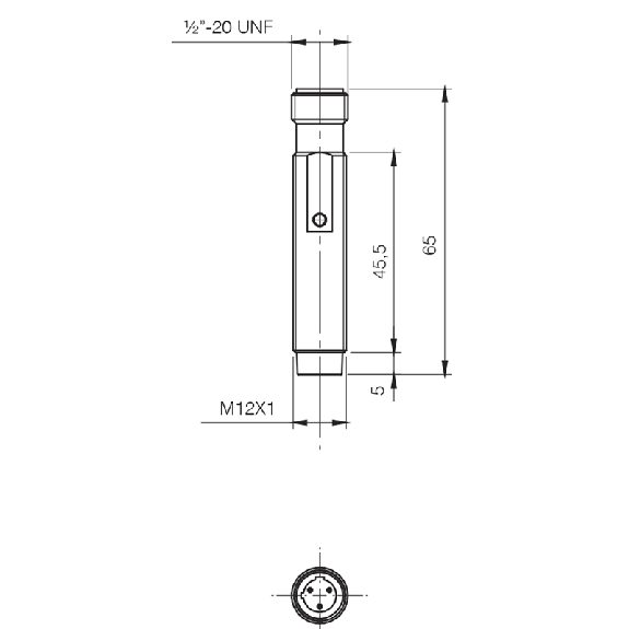 Ind.M12,AC/DC-NC,1/2-20UNF,Nsch-LD"-Lire la description