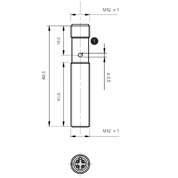 Ind.M12,2 wires AC-NC,M12 plug,Sch-STD-Lire la description