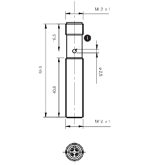 Ind.M12,2 wires AC-NC,M12 plug,Sch-STD-Lire la description