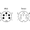 7/8'' Fem Droit 5p/7/8'' Mâle Droit 5p; PUR UL/CSA 5x1,5 Gris Cpc 5m