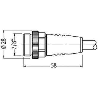 7/8'' Fem Droit 5p/7/8'' Mâle Droit 5p; PUR UL/CSA 5x1,5 Gris Cpc 10m-Lire la description