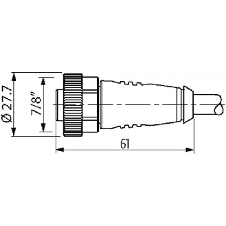 7/8'' Fem Droit 5p/7/8'' Mâle Droit 5p; PUR UL/CSA 5x1,5 Gris Cpc 13m-Lire la description