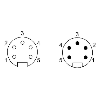 7/8" Fem Droit 5p/7/8" Mâle Droit 5p Câble PUR 5x1,5 Cpc 5m-Lire la description