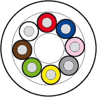 Touret carton Ø 355mm Câble PUR (UL/CSA) 8x0.34 Gris Cpc 100m-Lire la description