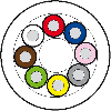 Touret carton Ø 355mm Câble PUR (UL/CSA) 8x0.34 Gris Cpc 100m