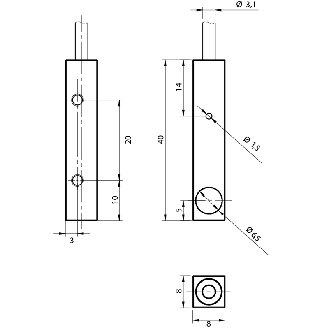 Ind.8x8,NPN-NO,Cable,Sch-STD-Lire la description