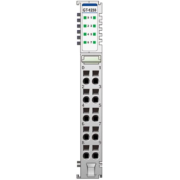 8 entrées numériques, 24VDC, sink/source, cage clamp, 10pt-Lire la description