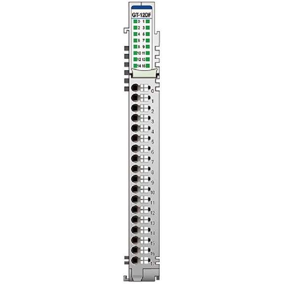 16 entrées numériques, 24VDC, sink/source, cage clamp, 18pt-Lire la description
