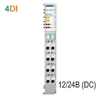 4 entrées digit., 12/24VDC, PNP (positive signal/sink type module)-Lire la description