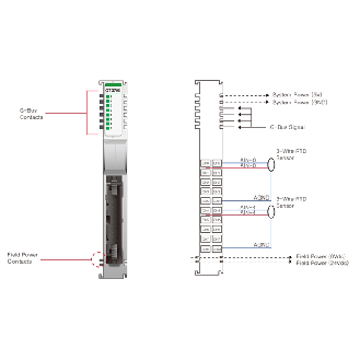 8 entrées RTD analogiques, 12 bits, connecteur 20pt-Lire la description