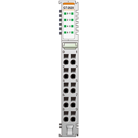 8 sorties numériques, 24VDC/2A, source, cage clamp, 10pt-Lire la description