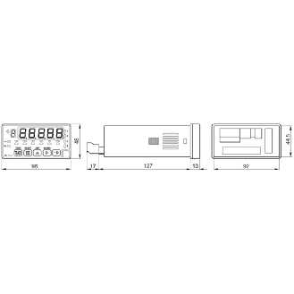 Indicateur universel 10-30Vdc 5dgts S: 4xPNP 0-10V 4-20mA-Lire la description