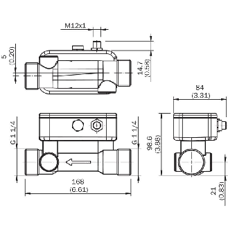 Capteur de débit à ultrasons DN 25, 5 .. 240 l/min, G 1 ¼-Lire la description