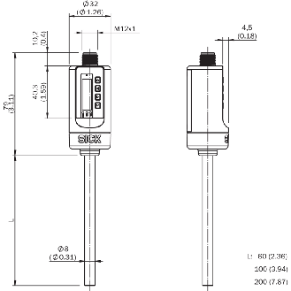 Capteur de débit max. 150 cm/s, pour eau, 100 bar, sonde 100 mm-Lire la description