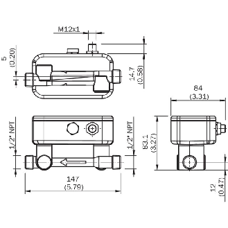 Capteur de débit à ultrasons DN10, 0,3..21 l/min, 1/2 NPT-Lire la description