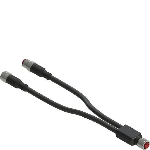 Y M12 Fem Droit 8p/M12 Fem Droit 5p/M12 Mâle Droit 5p Câble Noir 1,5m-Lire la description