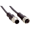 M12 Fem Droit 5p/M12 Mâle Droit 5p Câble PUR 5x0.34 Noir 5m