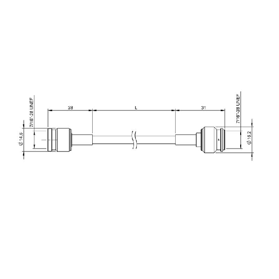 R-TNC 7/16"-28 UNEF Fem Droit/R-TNC 7/16"-28 UNEF Mâle Droit 2m-Lire la description