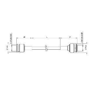 R-TNC 7/16"-28 UNEF Fem Droit/R-TNC 7/16"-28 UNEF Mâle Droit 2m-Lire la description