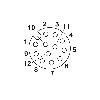 M12A Fem Droit 12; Câble PUR 12x0,14 Noir 10m