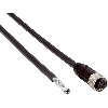 M12 Fem Droit 8p; Câble PVC Blindé 8x0.25 Noir 2m