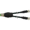 Y-M12A Mâle Droit/2xM08A Fem Droit; PVC UL/CSA 3x0,25 Noir 5m