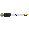 M12A Fem Droit 8p; Câble PUR (UL/CSA) 8x0.25 Gris Cpc 5m