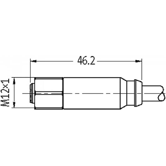 M12A Fem Droit 4p Inox V4A F&B; Câble PVC 4x0.34 Gris 15m-Lire la description