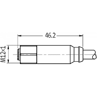 M12A Fem Droit 4p Inox V4A F&B; Câble PVC 4x0.34 Gris 15m-Lire la description