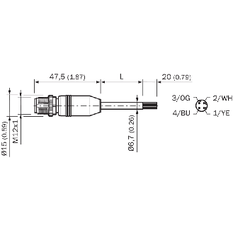 M12D Mâle Droit 4p; Câble PUR Blindé Vert Cpc 2m Ethernet, PROFINET-Lire la description