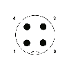 Y-M12A Mâle Droit 3p; Câble PUR Gris/Noir Cpc 10m
