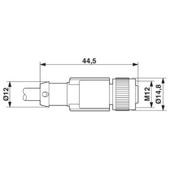 M12A Fem Droit 5p; Câble PUR Blindé 5x0.34 Gris/Noir Cpc 5m-Lire la description