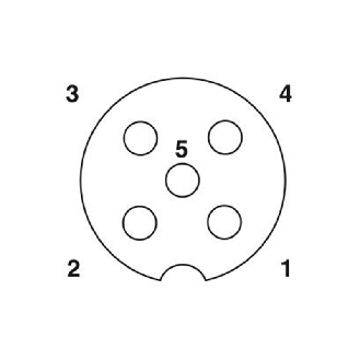 M12A Fem Droit 5p; Câble PUR Blindé 5x0.34 Gris/Noir Cpc 5m-Lire la description