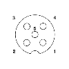 M12A Fem Droit 5p; Câble PUR Blindé 5x0.34 Gris/Noir Cpc 5m
