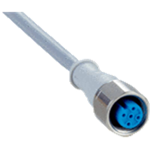 M12A Fem Droit 4p Inox V4A; Câble PUR 4x0.34 Gris 10m-Lire la description
