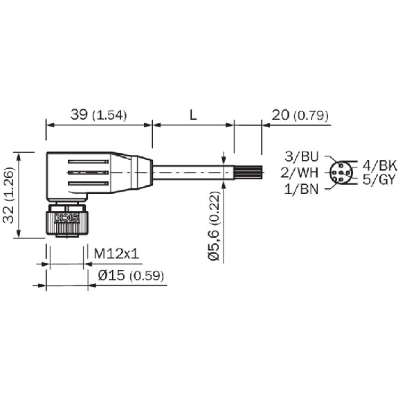M12A Fem Coudé 5p; Câble PUR Blindé 5x0,34 Noir Cpc 5m M12A Fem Coudé 5p; Câble PUR Blindé 5x0,34 Noir Cpc 5m-Lire la description