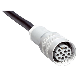M26 Fem Droit 12p; Câble PVC 12x0.75 Noir 5m-Lire la description
