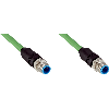 M12D Mâle Droit 4p/M12D Mâle Droit 4p; PUR Blindé 4 fils Vert Cpc 10m