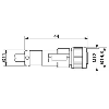 M12A Fem Droit 4p; Câble PUR 4x0,34 Noir 30m