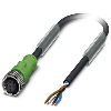 M12A Fem Droit 4p; Câble PUR 4x0,34 Noir 30m