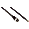 M12 Fem Droit 8p; Câble Blindé PUR 8x0.25 Noir 2m