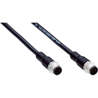 M12X Mâle Droit 8p/RJ45 Mâle Droit 8p; Câble PUR 8 fils 2m-Lire la description