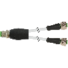 Y-M12 Mâle Droit 4p/2xM12 Fem Droit; PVC 3x0,34 Gris 0,3m